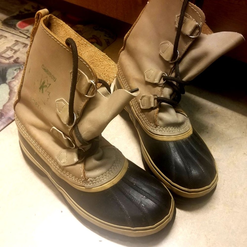 Vintage Sorel Caribou Leather & Rubber Boots 8 Canada
